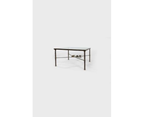 Diego Giacometti (Borgonovo 1902 - 1985 Paris)Table basse aux crapaudsUm 1976Bronze patiniert, Glasplatte82x82x47,5 cmWerkver
