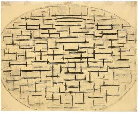 Piet Mondrian (Amersfoort 1872 - 1944 New York)Ocean 41914Kohle auf festem, beigem Velin50,1x62,8 cmSignaturUnten rechts vom 