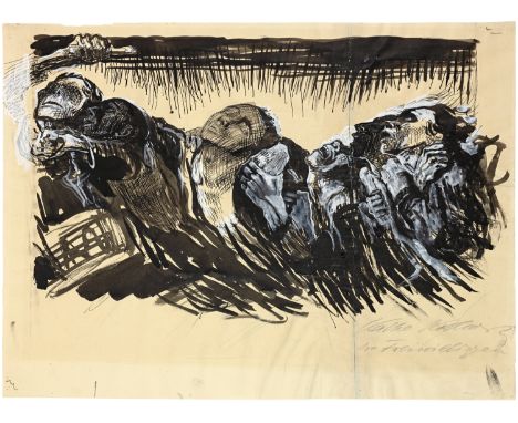 Käthe Kollwitz (Königsberg 1867 - 1945 Moritzburg)Die Freiwilligen1921Pinsel und Feder in Tusche über Vorzeichnung in Bleisti