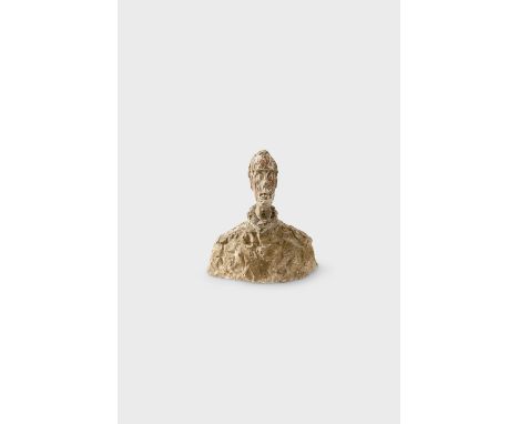 Alberto Giacometti (Borgonovo 1901 - 1966 Chur)Buste de Diego au col roulé1951Gips, dezent farbig gefasst34,2x31,1x16,4 cmWer