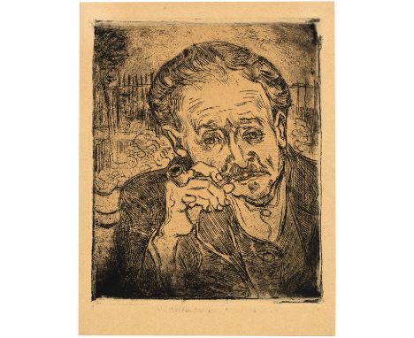 Vincent van Gogh (Groot Zundert 1853 - 1890 Auvers-sur-Oise)Portrait of Dr Gachet - L'homme à la pipe1890Radierung, Druck von