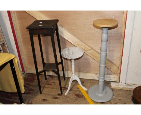 Three assorted plant stands, shipping unavailable 