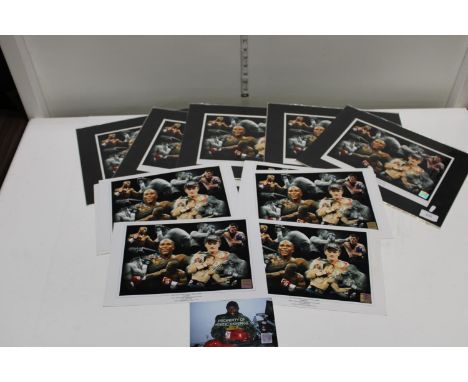 A job lot of Ricky Hatton and Floyd Mayweather Jr boxing prints 