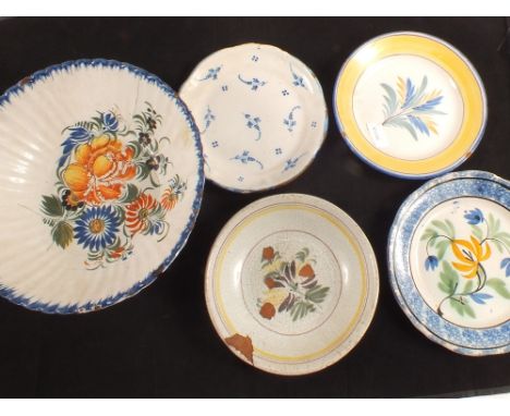 Various Spode blue and white plates, 19th Century French Faience plates plus other plates