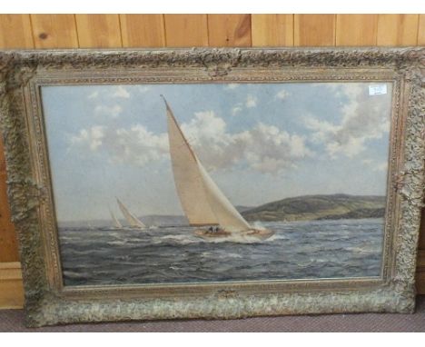 A Montagu Dawson print, Racing Wings plus a print of galleons