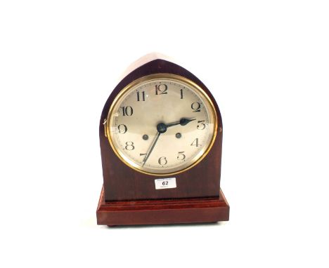 A Mahogany striking mantel clock