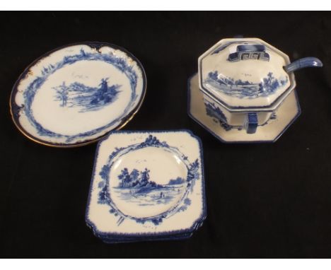 Royal Doulton Norfolk sauce tureen and ladle plus various plates