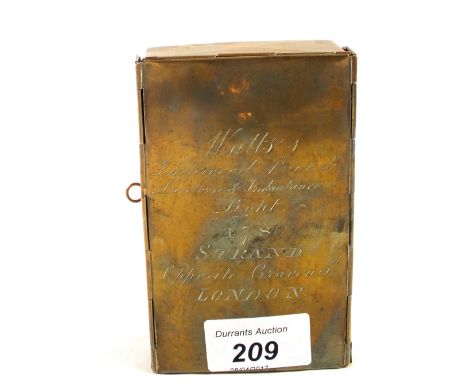 A 19th Century Brass Watts, Strand London improved pocket lantern