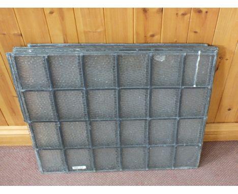 Five leaded light panels plus a 1950's circa mirror