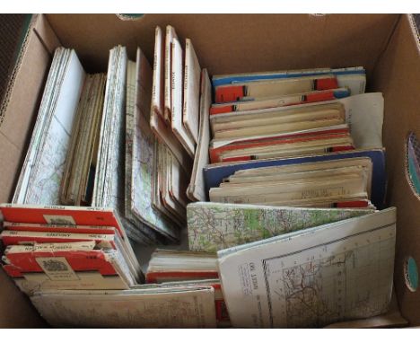 A box of Ordnance survey maps