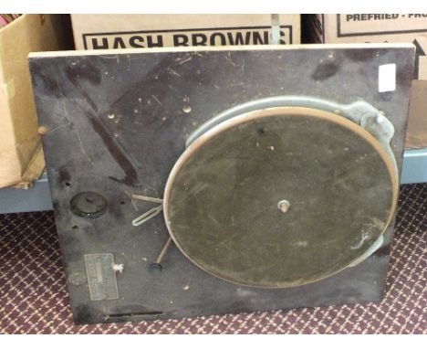 A Decca record deck plus various 78's and other records