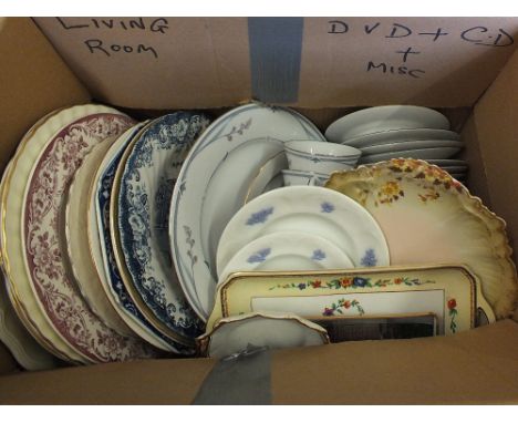 A Noritake Legendary tea set, wall plates plus other china (two boxes)