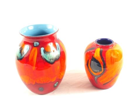Two Poole Living Glaze vases