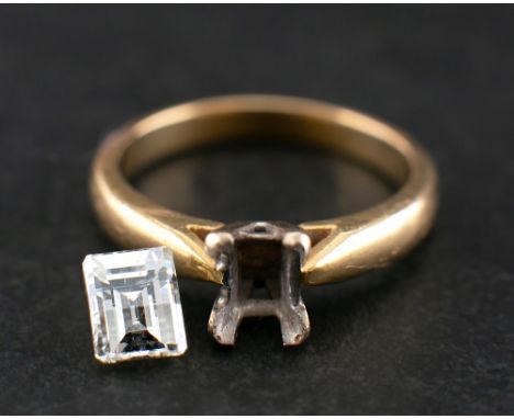 A 0.80ct millennium-cut diamond,: H-I colour, VS2-SI1, together with 18ct gold mount, ring size J, weight of mount ca. 3.4gms