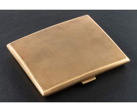 A 9ct gold card case with engine-turned decoration,: with sponsor's mark B&S, probably for Britton & Sons, hallmarks for Birm