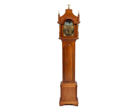 The Enfield Clock Co, London, a 20th century chiming grandmother clock: the eight-day duration, spring-driven movement striki