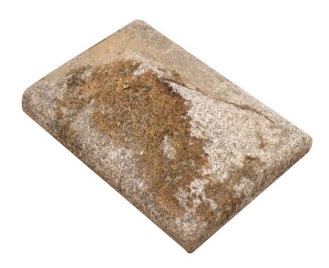 A pair of Victorian granite gate pier capping finials, mid 19th century,: each of rectilinear pyramidal form; 17cm high, 59cm