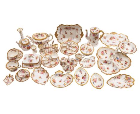 An extensive collection of Hammersley &amp; Co. porcelain: in the 'Dresden Sprays' pattern, including four breakfast sets/egg