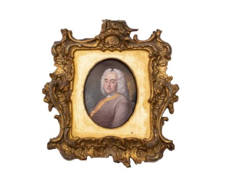 Attributed to William Hopkins Craft [1730-1811], A miniature portrait of George Frederick Handel [1685-1759] after Thomas Hud