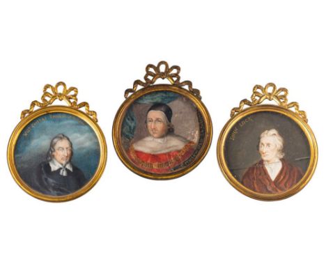 English School 19th Century after earlier originals-Miniature portraits of William Lenthal, Speaker of House of Commons, Sir 