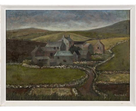 * Patricia Fishwick [b.1929]-Near Bosigran,:- signedoil on board, 38 x 53cm,together with a group of three watercolours by Ro