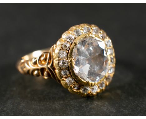 An early Victorian, 22ct gold, old-cut diamond ring,: the diamond reputed to be a 'Golconda' diamond from the ancient mines o