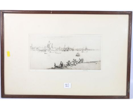 JAMES MCBEY (Scottish 1883-1959) *ARR*  Venice 1925  Drypoint etching, signed to mount, numbered 10 with Roman Numeral 'X', 1
