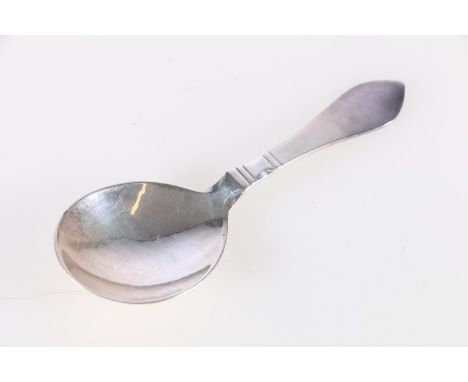 Danish Sterling silver caddy spoon by Georg Jensen Limited of Denmark, fully hallmarked, 11.5cm long, 28.2g. 