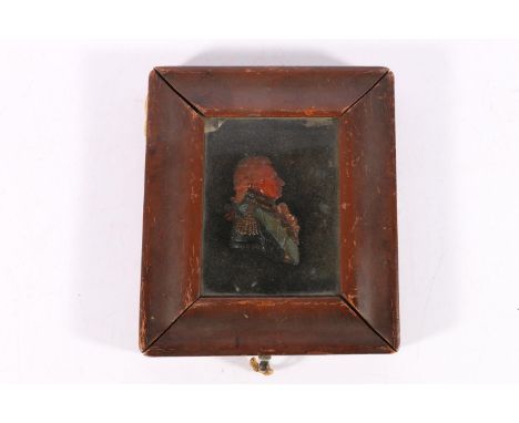 Late 18th or early 19th century carved relief wax profile portrait miniature of an Admiral, possibly John Jervis 1st Earl of 