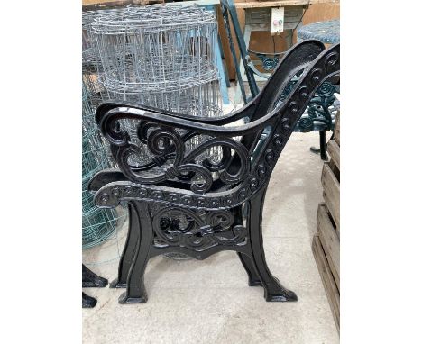 A PAIR OF CAST IRON BENCH ENDS 