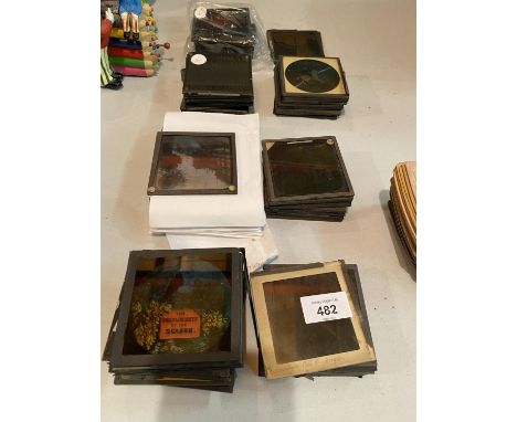 A QUANTITY OF VICTORIAN GLASS 'MAGIC LANTERN' SLIDES 