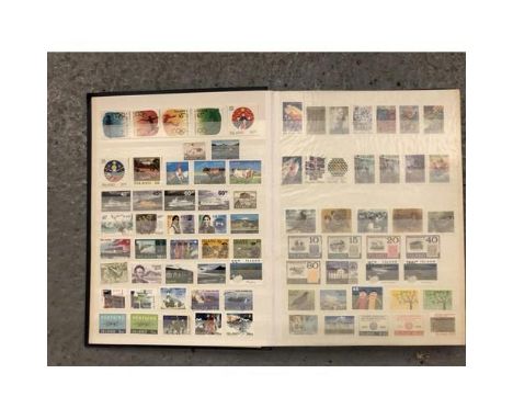 THE BLUE COMPASS STOCKBOOK , CONTAINING UNMOUNTED MINT RANGES OF : ICELAND , BAHAMAS AND BRITISH VIRGIN 