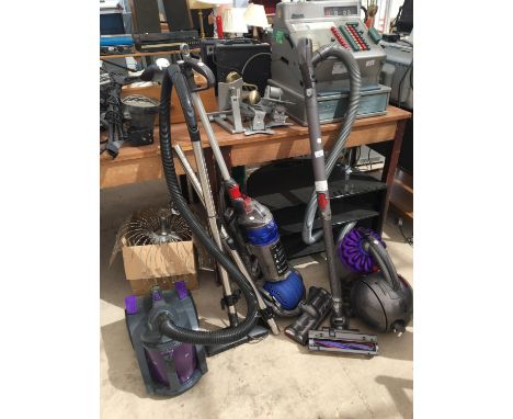 A DYSON DC24, A DYSON ROLLER BALL AND A FURTHER VACUUM CLEANER, ALL IN WORKING ORDER 