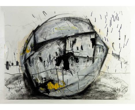 REBECCA APPLEBY (born 1979); a study on paper for the angular boulder form, signed lower right, 61 x 43cm.Condition Report: A