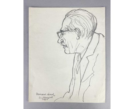 † GUY WORSDELL (1908-1978); 'Bernard Leach', a pencil portrait, signed and dated 1965 lower left (probably in Leach's handwri