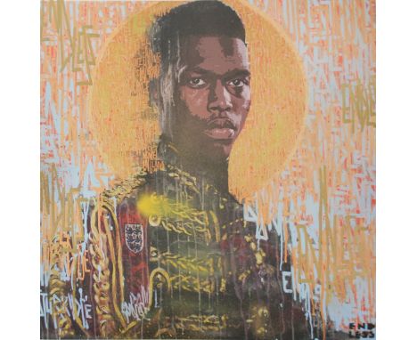 ENDLESS (British), Daniel Sturridge, limited edition hand embellished print, numbered 12/35, signed in the margin, unframed. 