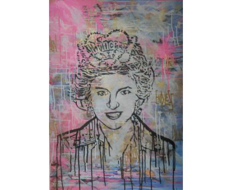 ENDLESS (British), Diana, limited edition hand embellished print, numbered 1/35, signed in the margin, with certificate of au