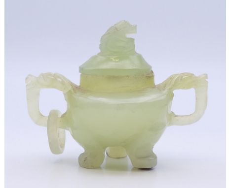 A jade censer. 7 cm wide.