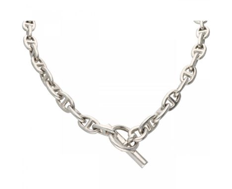   Zilveren Hermès Chaîne d'Ancre vintage collier - 925/1000. Frans makerskeur, ca. 1970. LxB schakels: 1,6 x 1 cm en L collie