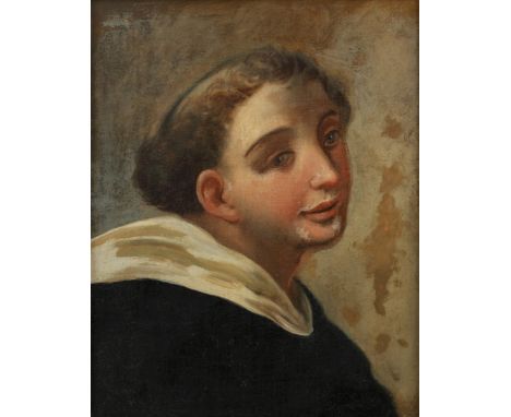   Italiaanse School, ca. 1800. Een portret van een jonge monnik. Olieverf op doek. L: 50 cm, B: 40 cm. Geschatte opbrengst: €