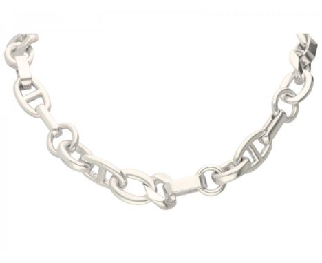   Zilveren Hermès vintage collier met diverse schakels - 925/1000. Frans makerskeur. L: 50 cm. Gewicht: 183,8 gram.        Si