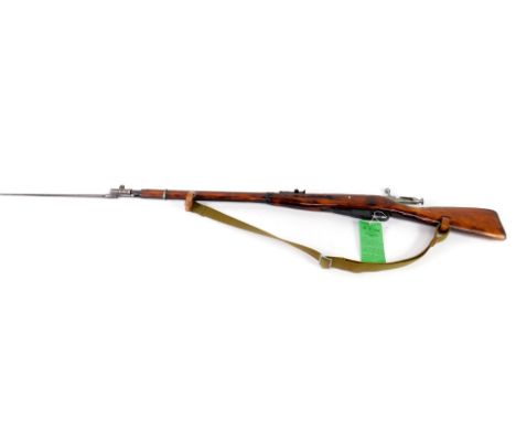 A deactivated Brown bolt action rifle, Mosin Nagant 1891/30, bears date for 1942, No 9125, with deactivation certificate and 