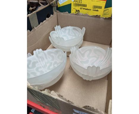 6 pressed glass light shades 