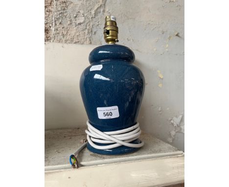 A Denby Boston blue table lamp. 