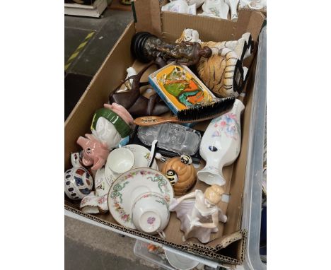 Assorted items including Poole, nursery ware, glass model of Mercedes car on plinth etc (20 items) 