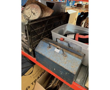 1 toolbox and 2 boxes of various tools. 