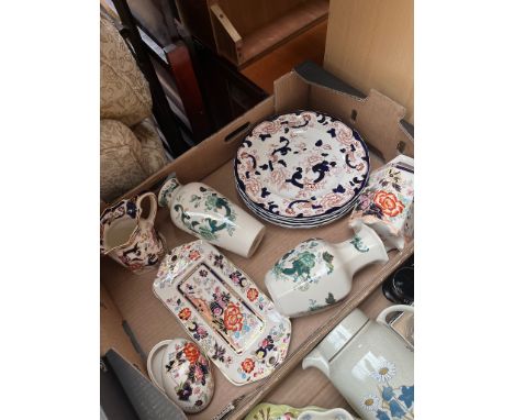 Masons Ironstone - 6 decorative items with 6 Mandalay dinner plates 