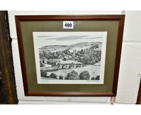 ALFRED WAINWRIGHT (BRITISH 1907-1991) 'BURNSALL', a signed open edition print from The Dales Collection, depicting a village 