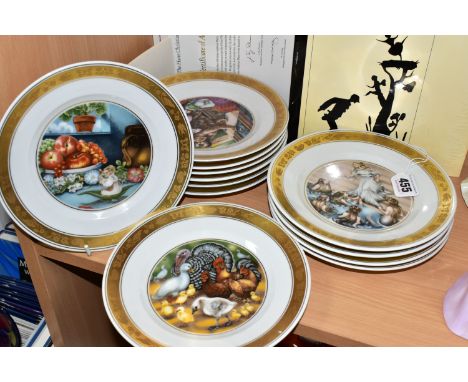TWELVE ROYAL COPENHAGEN HANS CHRISTIAN ANDERSEN PLATES, depicting scenes from the author's stories including The Little Merma