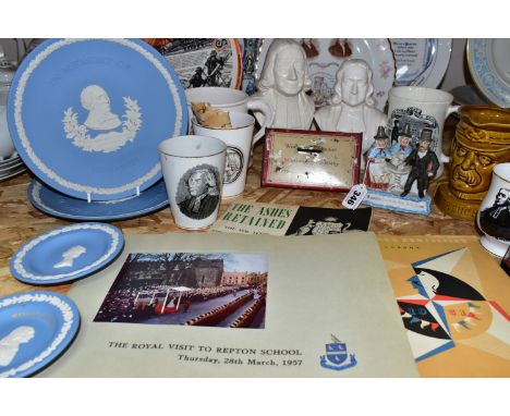 A GROUP OF WESLEYAN METHODIST CHURCH COMMEMORATIVE CERAMICS, A 1951 FESTIVAL OF BRITAIN GUIDE AND SUNDRY ITEMS, to include a 